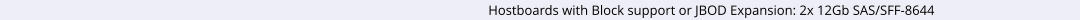 Hostboards with Block support or JBOD Expansion: 2x 12Gb SAS/SFF-8644